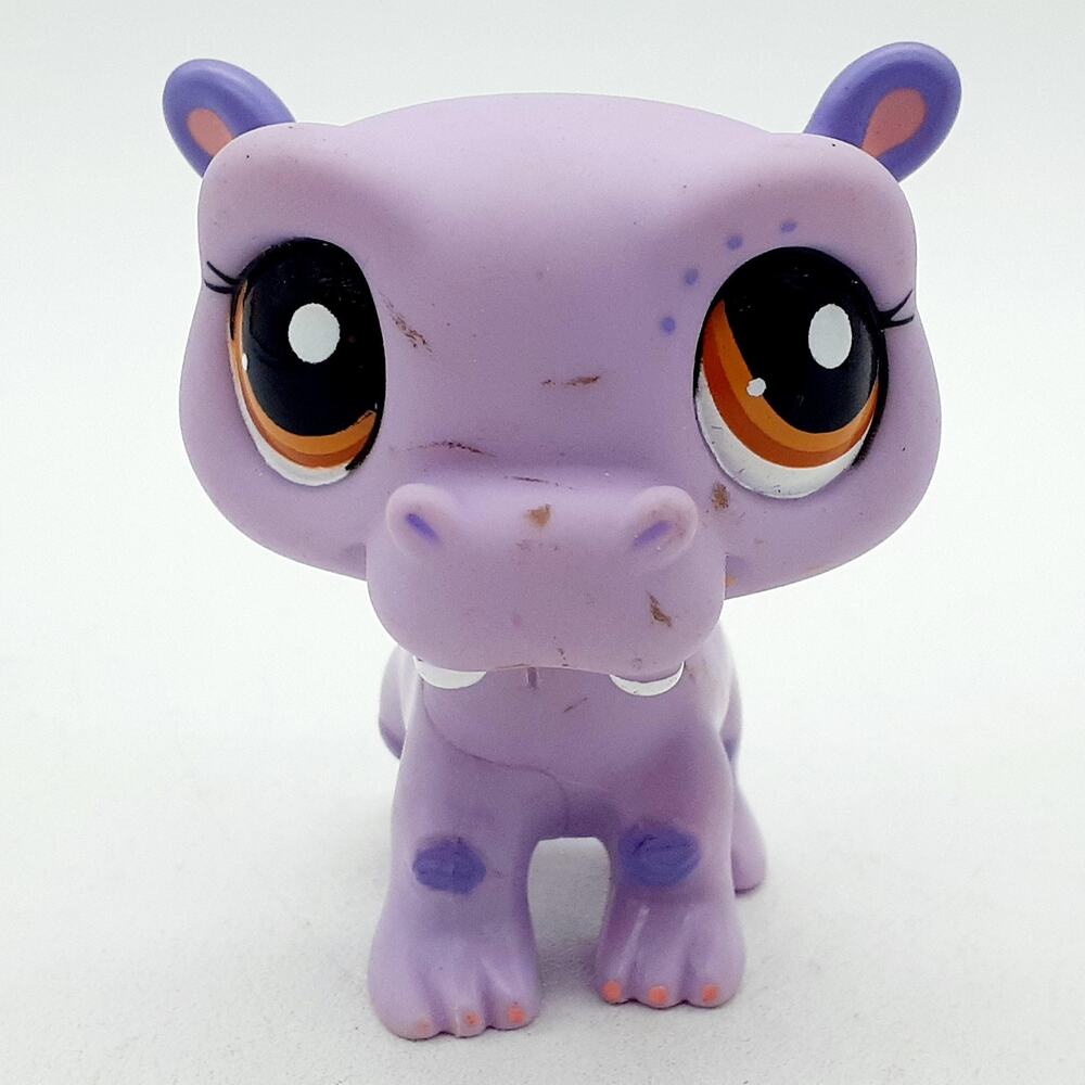 Hasbro Littlest Pet Shop Purple Hippo Mini Figure Happy The Hippo LPS Toy
